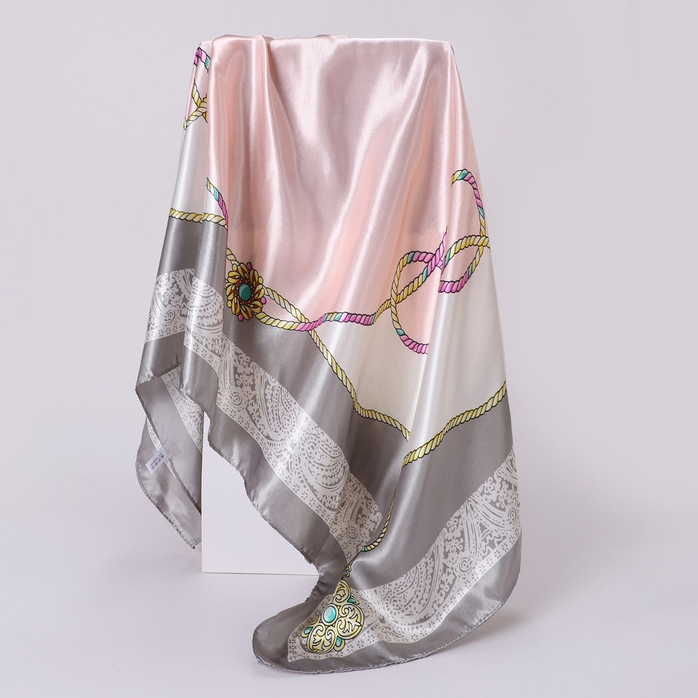 Pink Mild Hash satin Square scarf