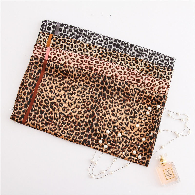 Cheetah print satin Square scarf