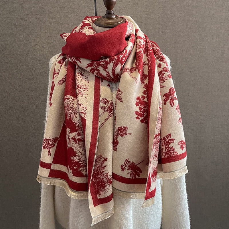 Rose Elegance Winter Shawl