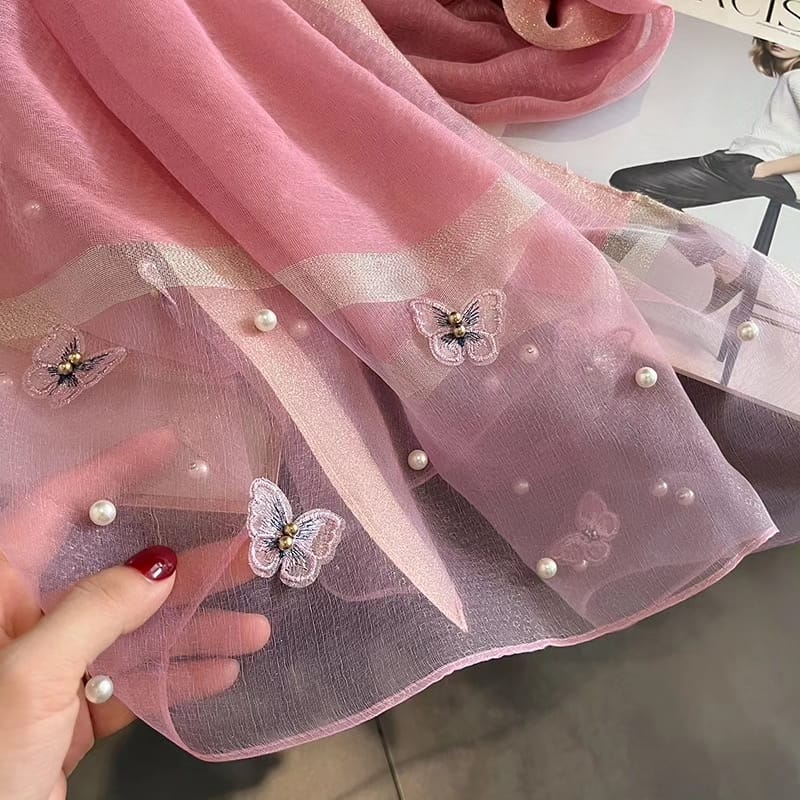 Pink Bird Organza