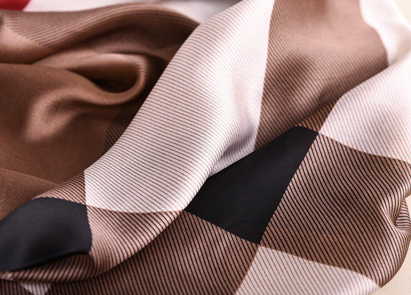 Cinnamon Check Silk