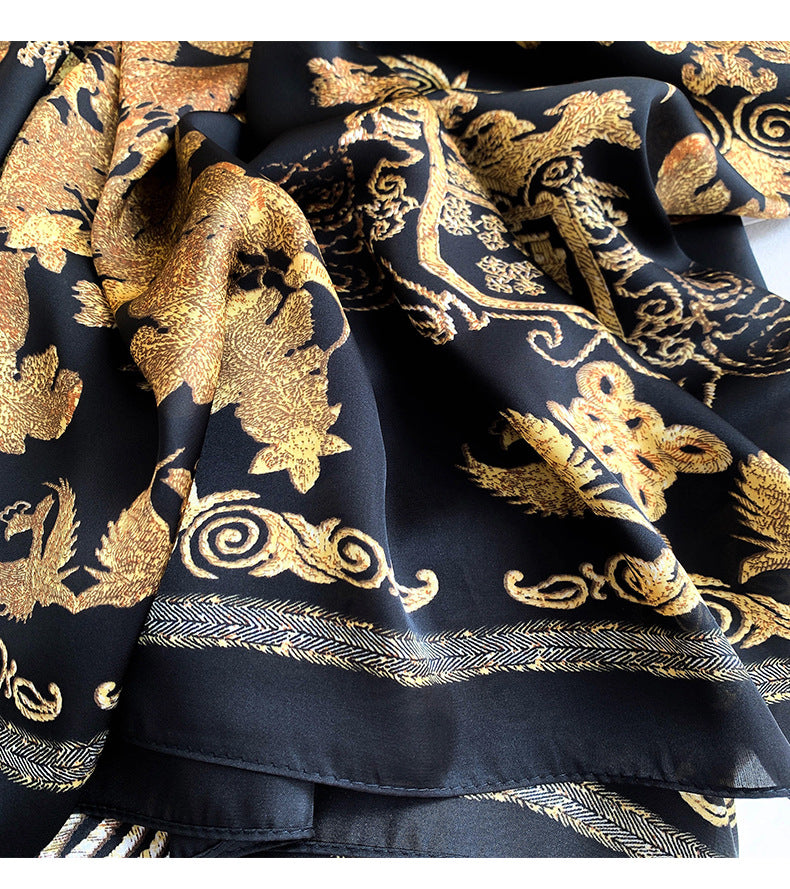 Gold Black Silk