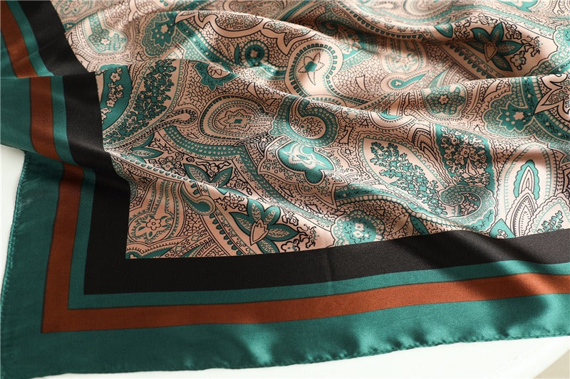 Ethnic Multi Bordered Satin Scarf