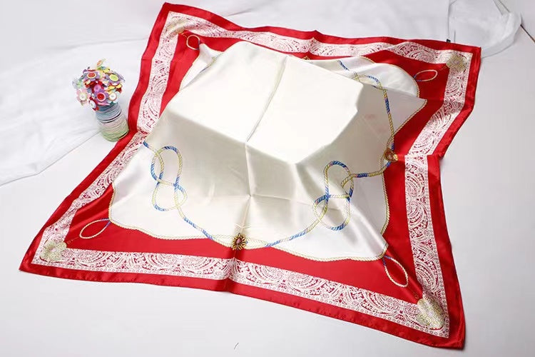 Red Clown Satin Square Scarf