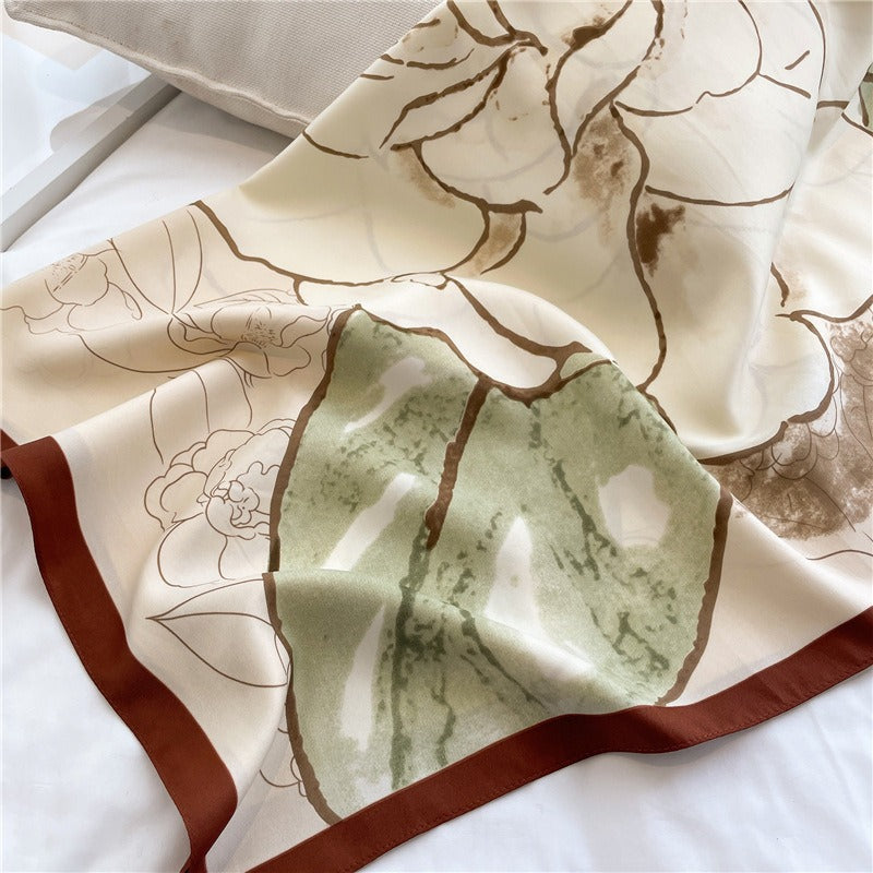 White Rose Silk Square Stole