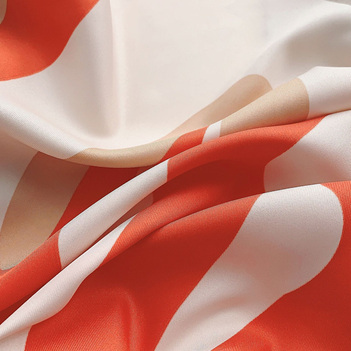 Orange Wave Silk Square Stole