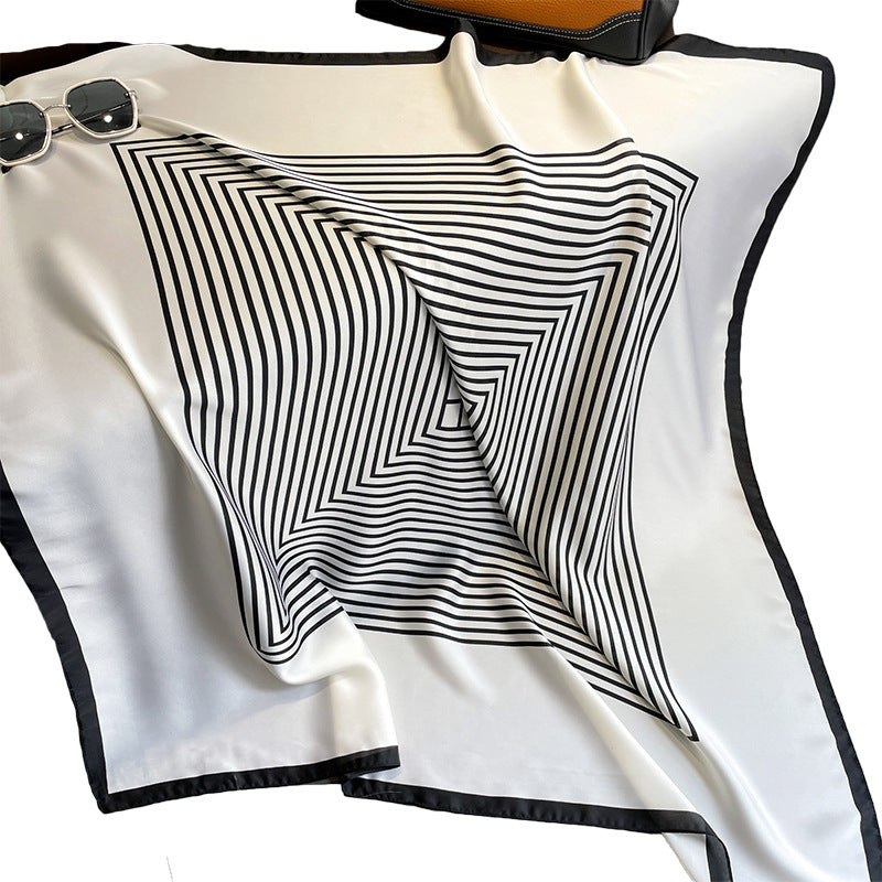 Half Zebronic Square Silk Stole