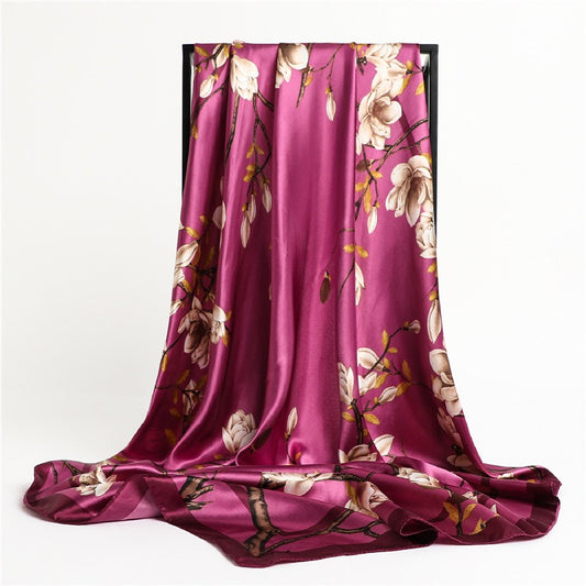 Wine fine Satin Square scarf