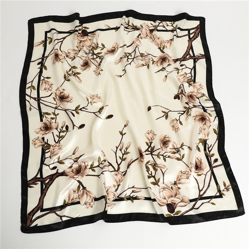 Flower Bunch satin Square scarf