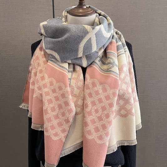 Zig Zag Blush Winter Shawl