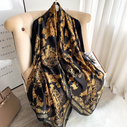 Gold Black Silk