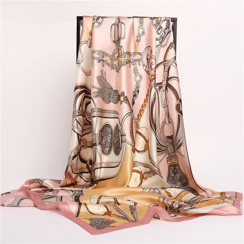 Blush Hunter Satin Square Scarf