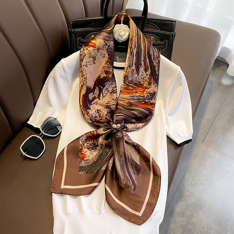 Band of Brown Square Silk Stole